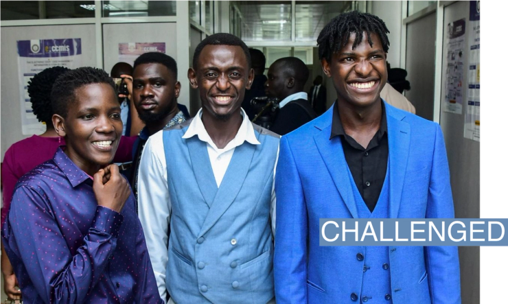 Ugandan LGBTQ activists pose for a photograph after the hearing of petitions and applications challenging the Anti-gay law at the Constitutional Court, in Kampala, Uganda December 18, 2023. REUTERS/Abubaker Lubowa