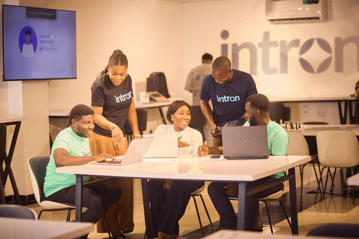 Intron workers in office.