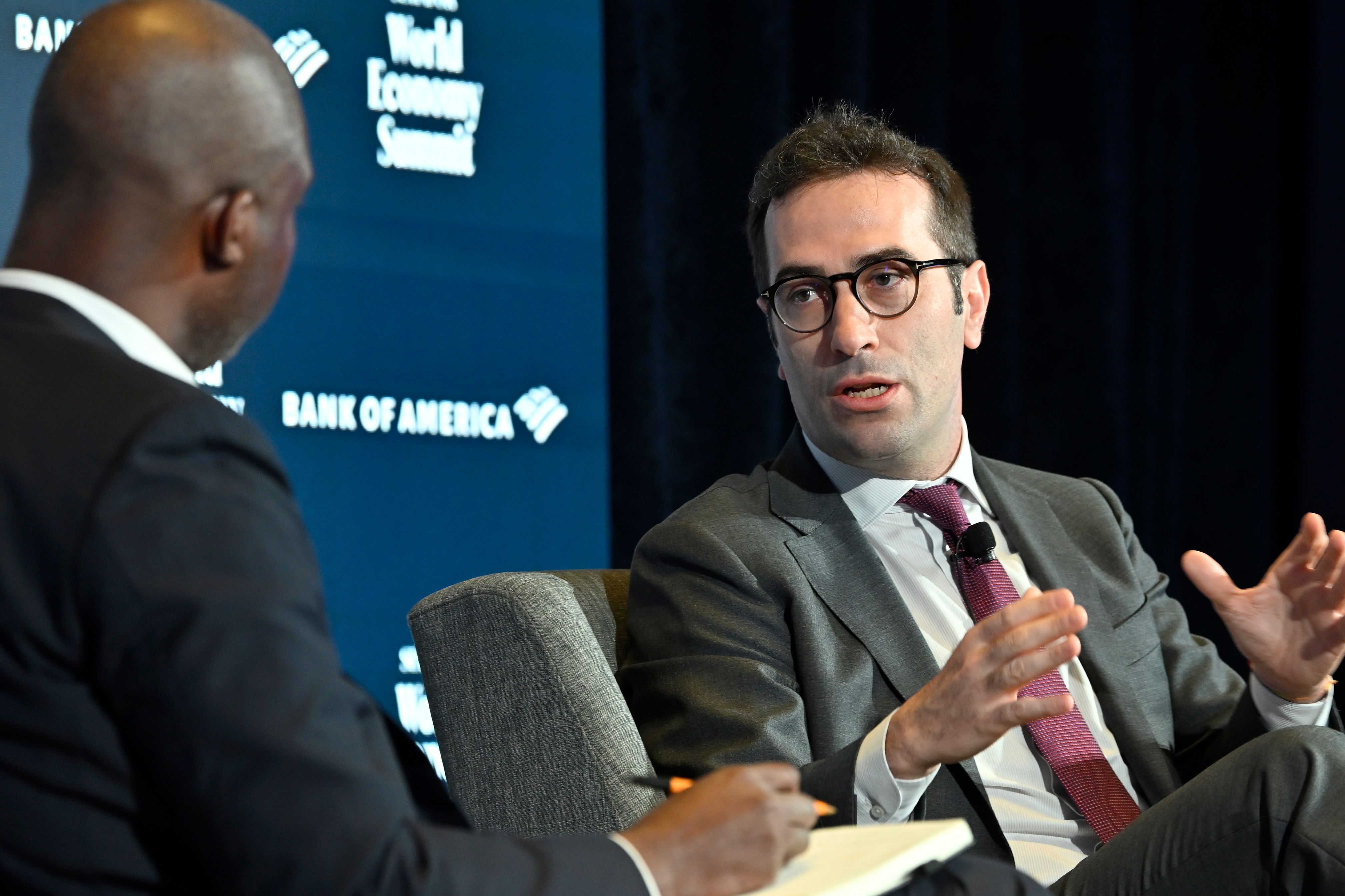 Carlos Cuerpo on stage.