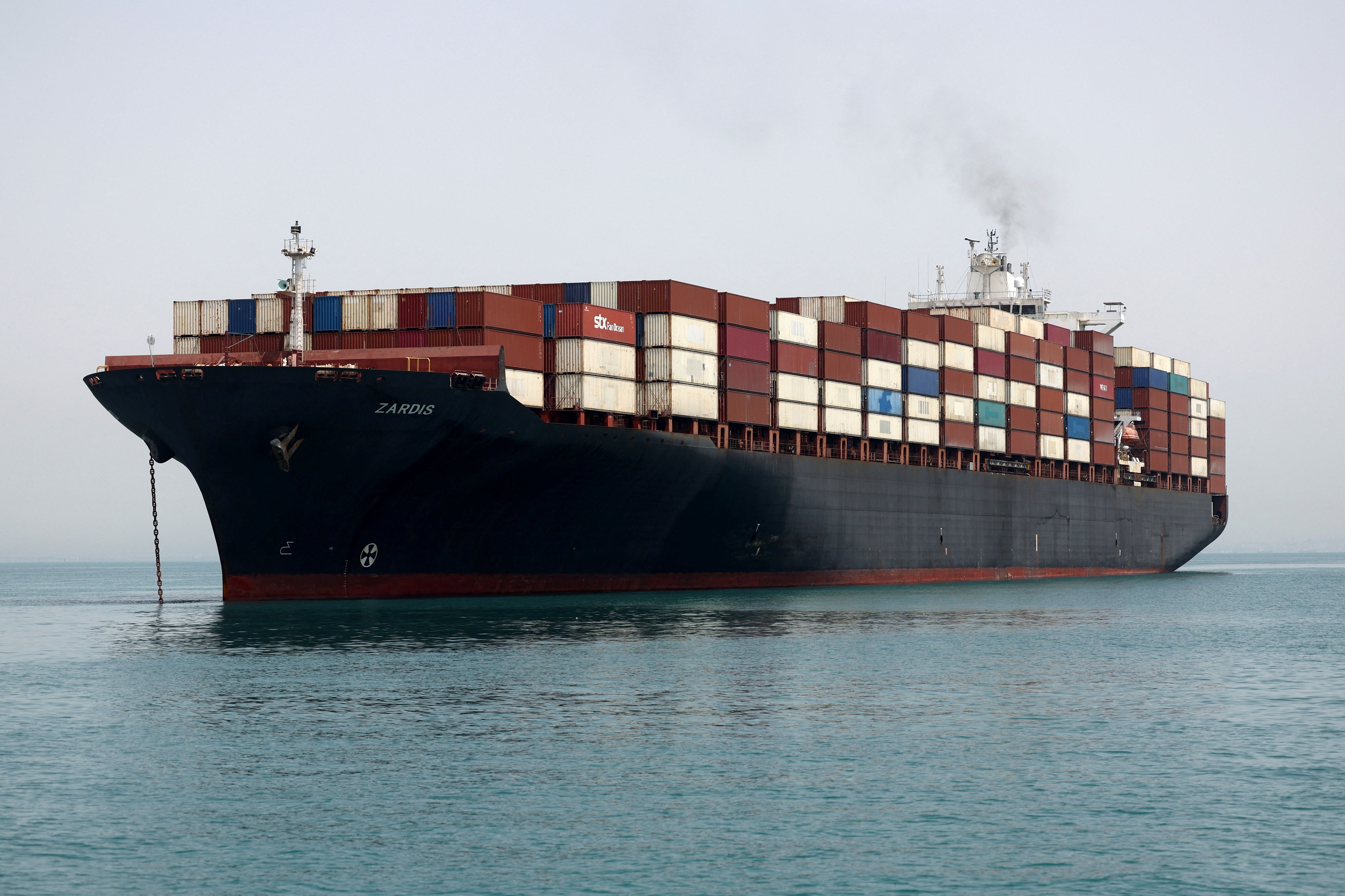 A cargo ship in the Strait of Hormuz
