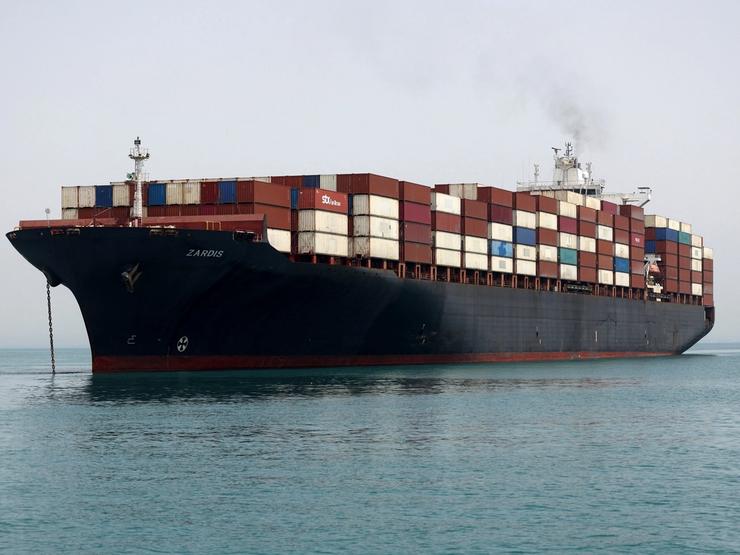 A cargo ship in the Strait of Hormuz