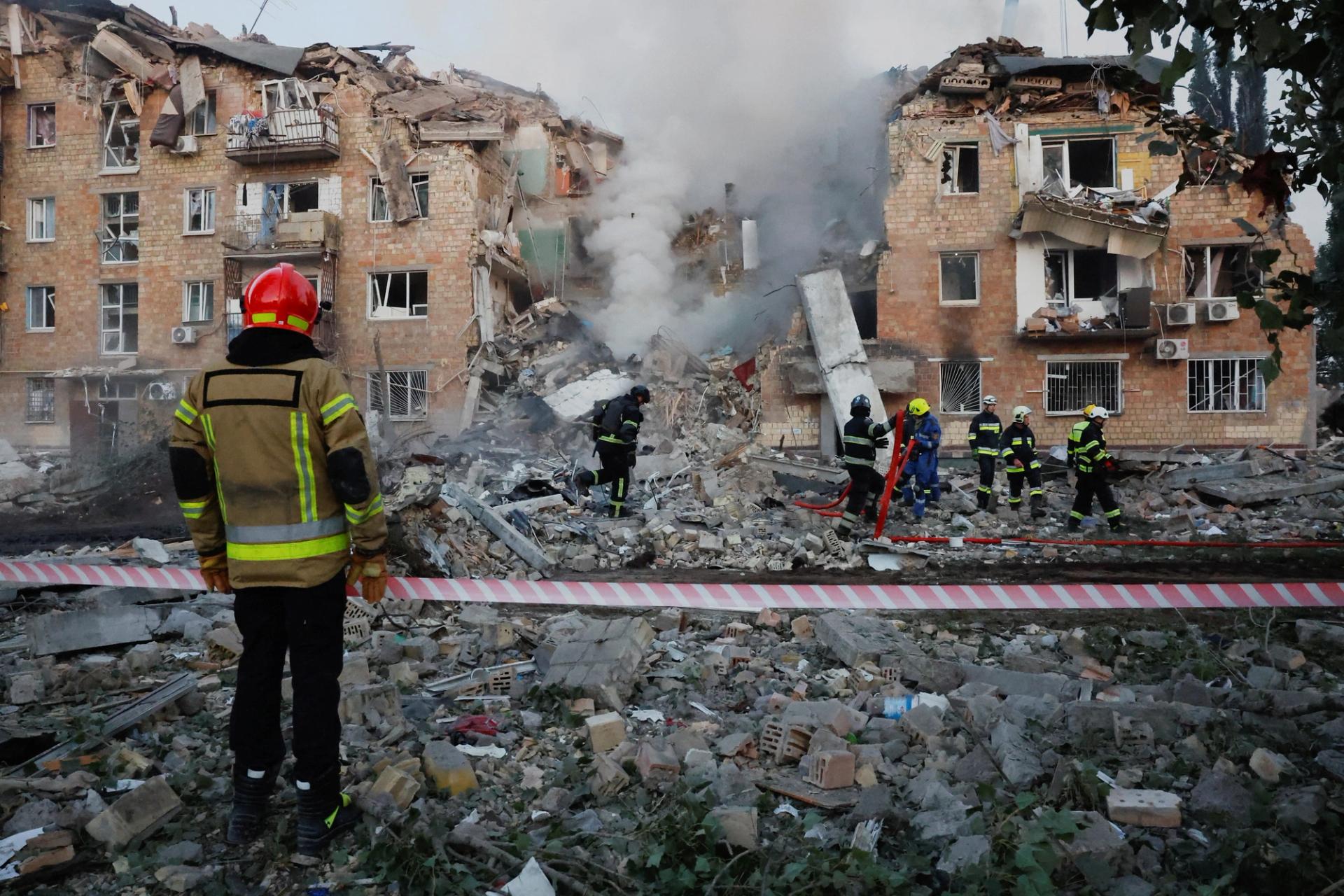 Drone strike damage in Ukraine