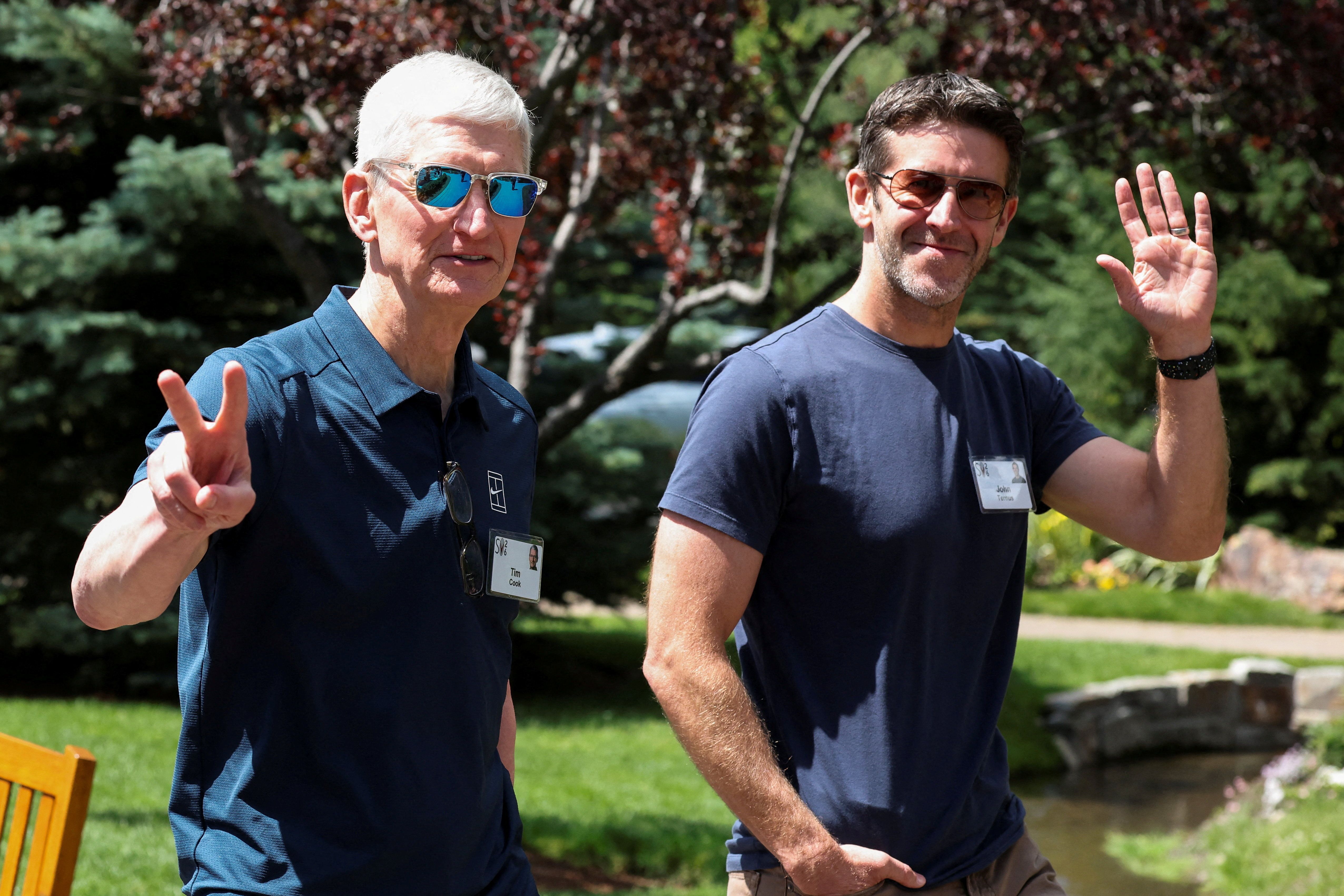 Apple’s CEO Tim Cook and John Ternus, Apple’s next CEO