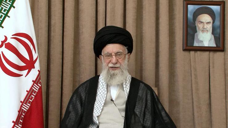 Iran’s Supreme Leader Ayatollah Ali Khamenei speaks in a televised message