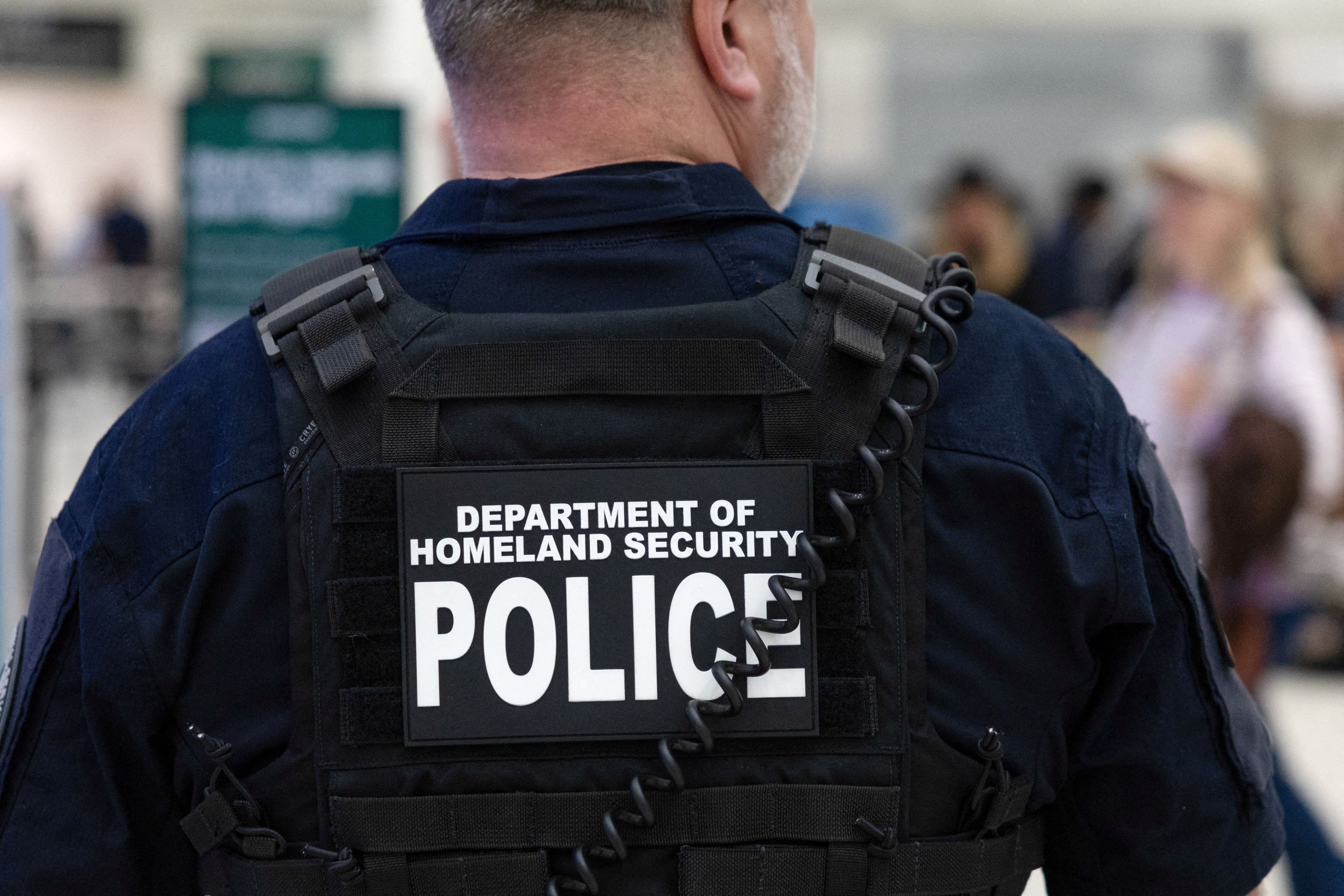A DHS officer at an airport