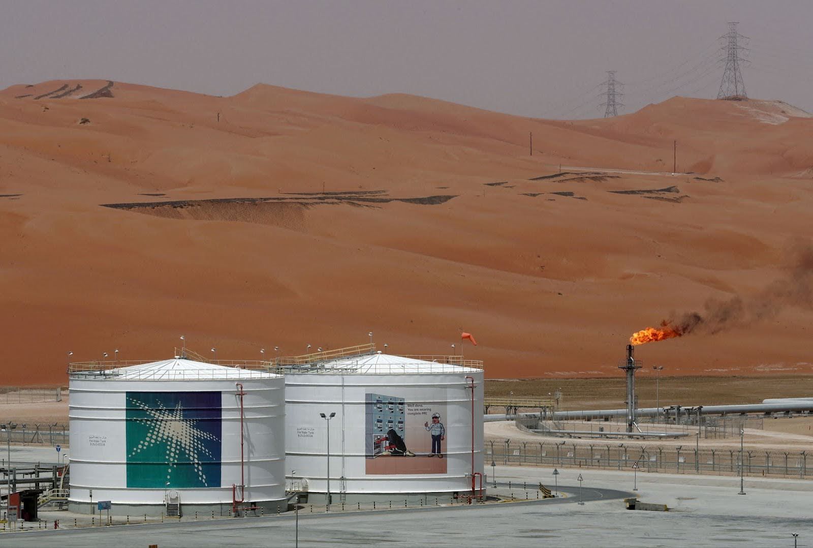 Production facility is seen at Saudi Aramco’s Shaybah oilfield in the Empty Quarter.