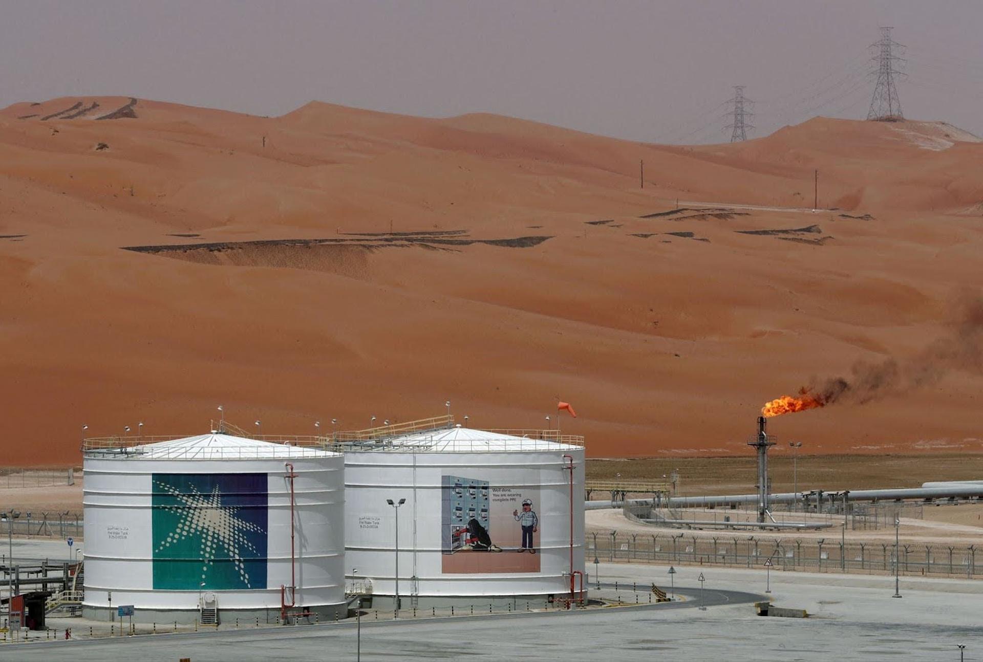 Production facility is seen at Saudi Aramco’s Shaybah oilfield in the Empty Quarter.