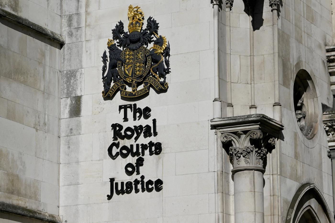 A general view shows a signage at the High Court in London, Britain March 27, 2023. REUTERS/Toby Melville/File Photo