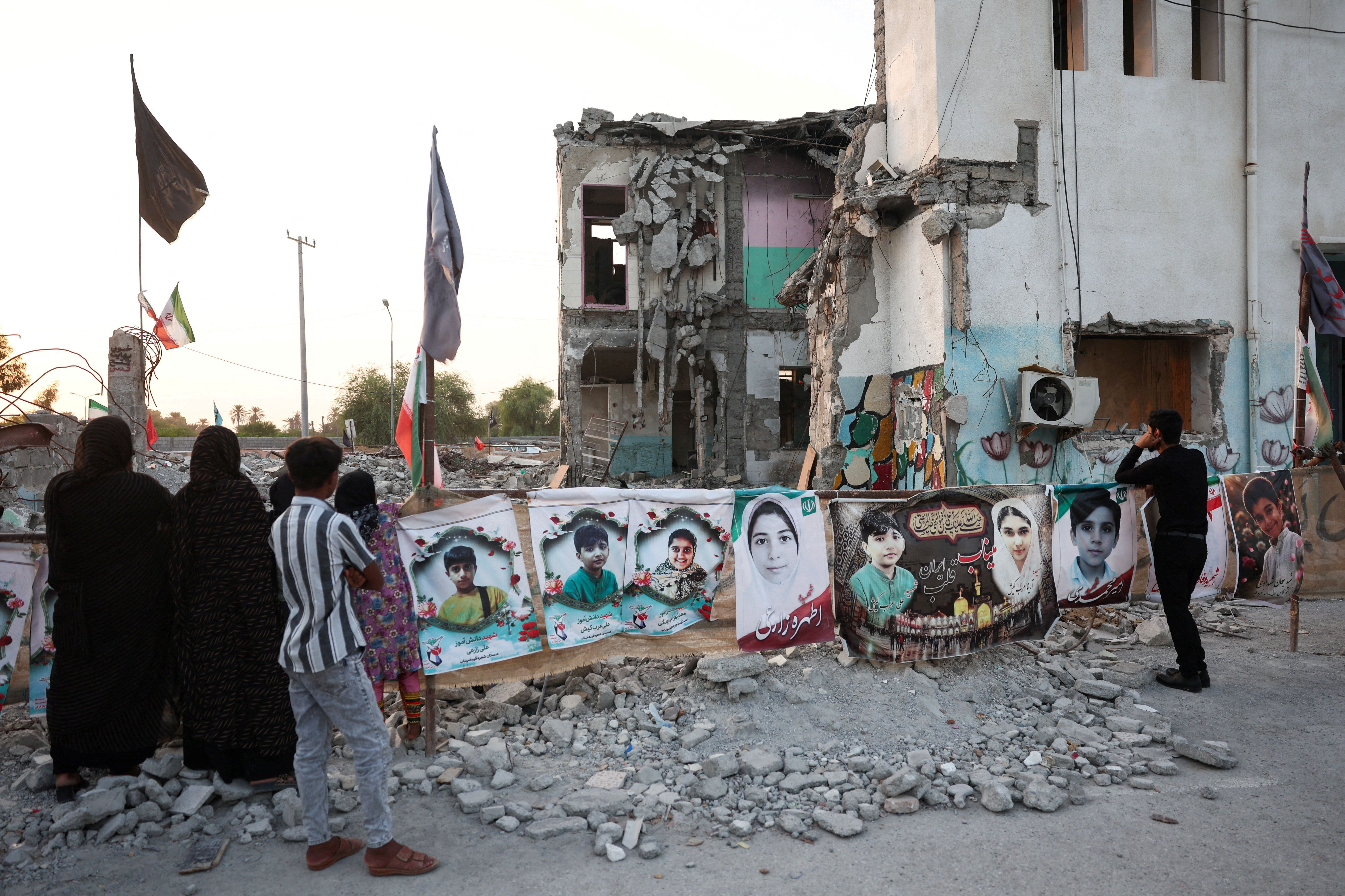 The aftermath of a strike in Iran. 