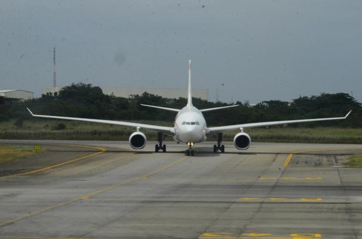 A plane at Murtala Muhammed International Airport in Ikeja, Lagos State, Nigeria.