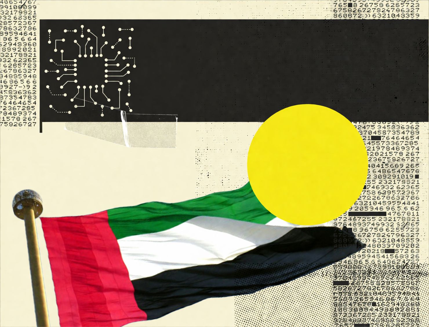 An illustration using a UAE flag.