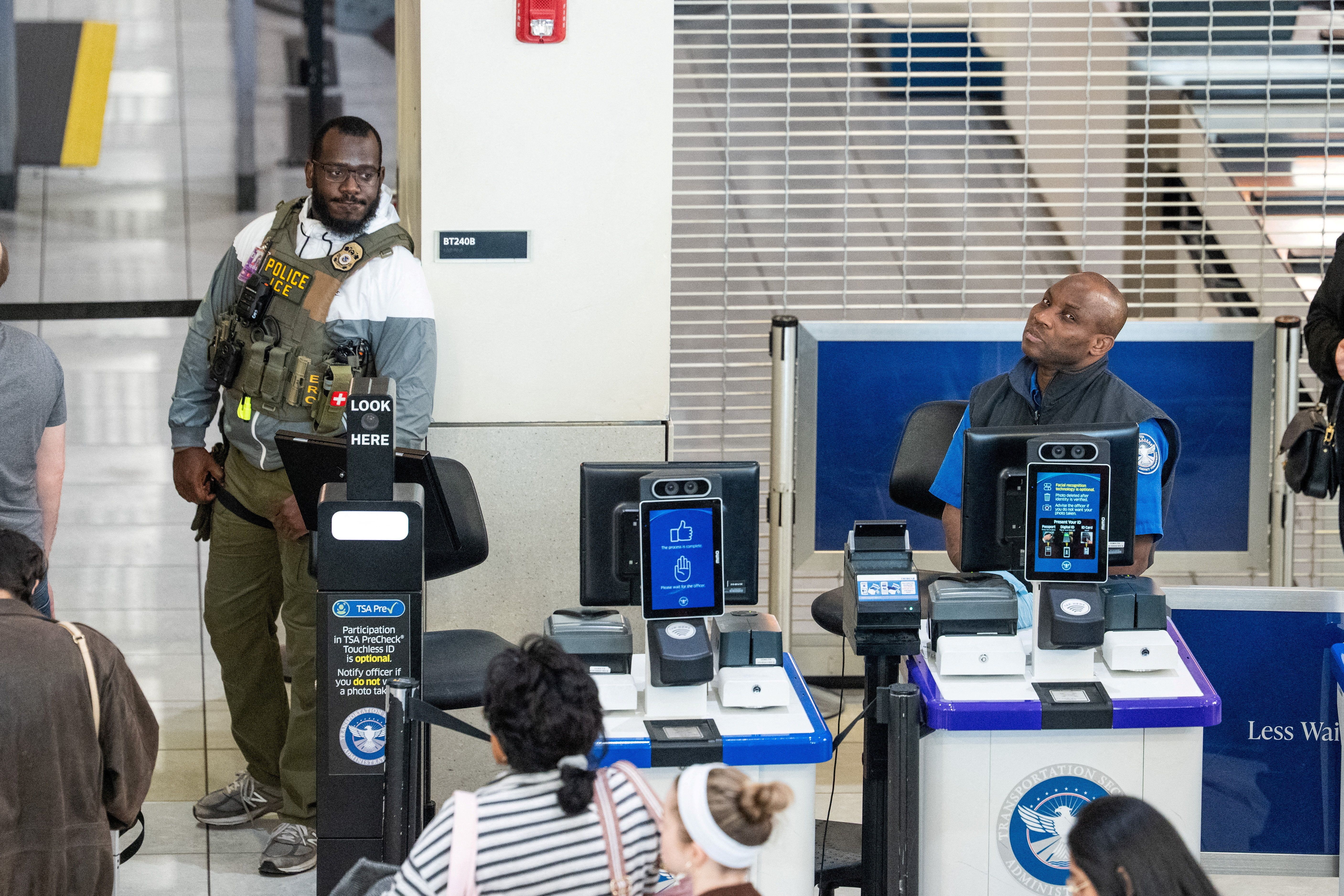 A TSA checkpoint at BWI airport
