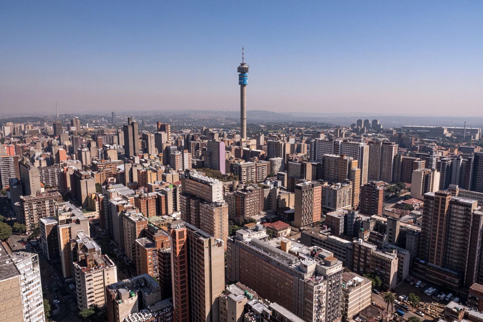 Johannesburg skyline.