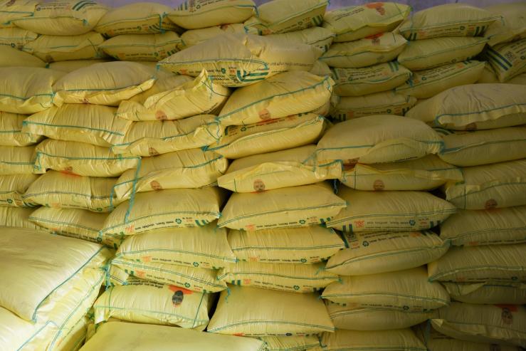 Bags of fertilizer.