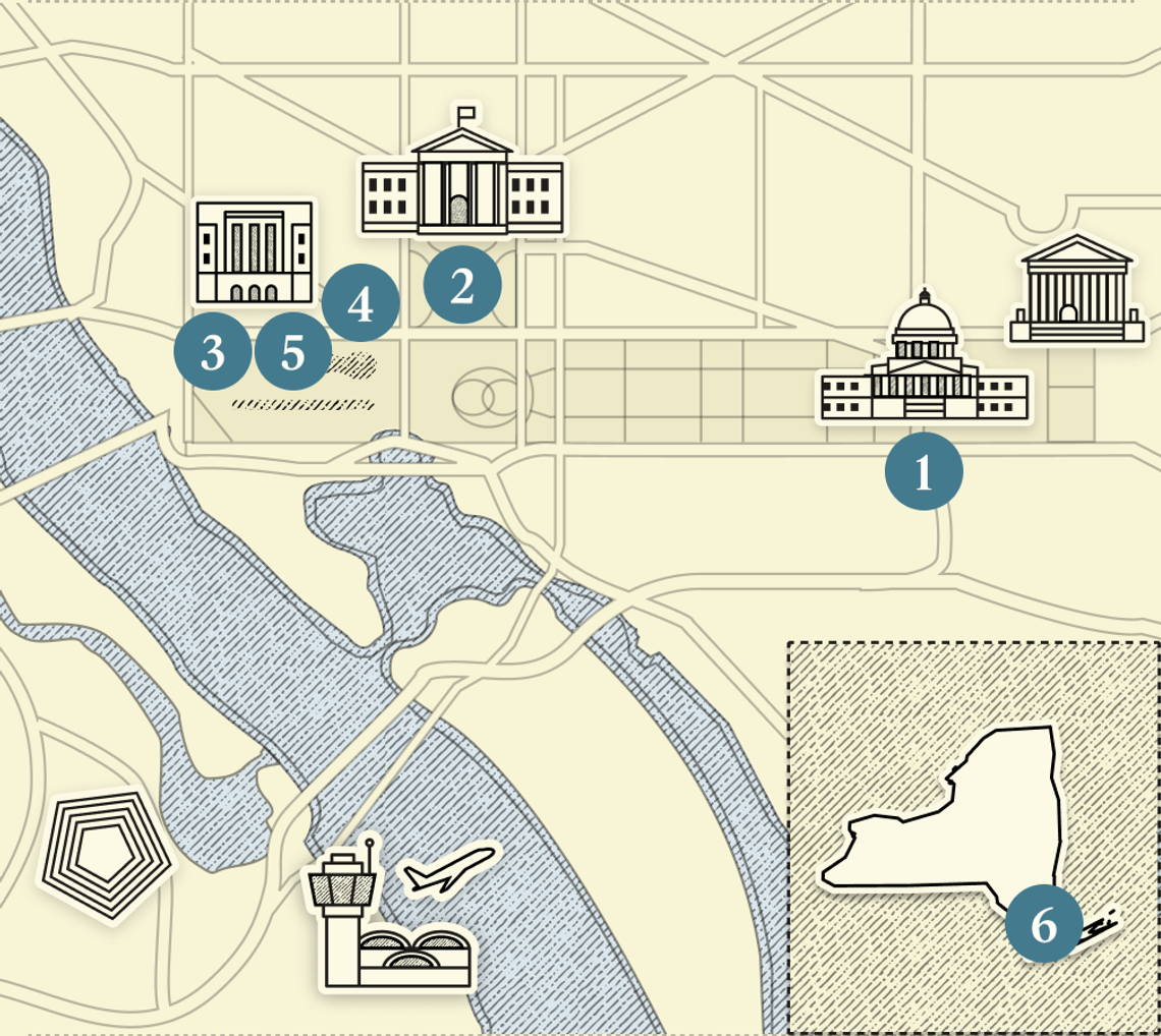 A numbered map of DC.