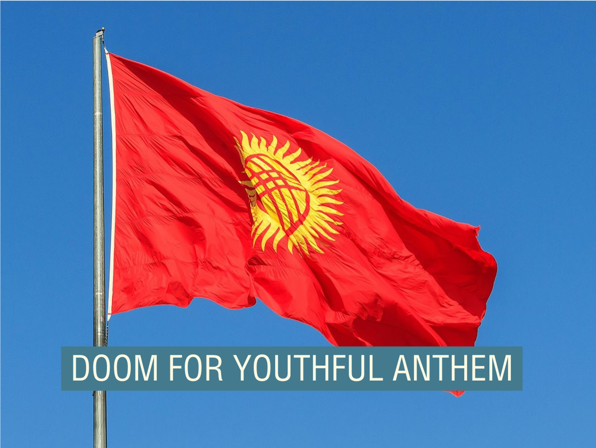 A photo of the Kyrgyzstan flag