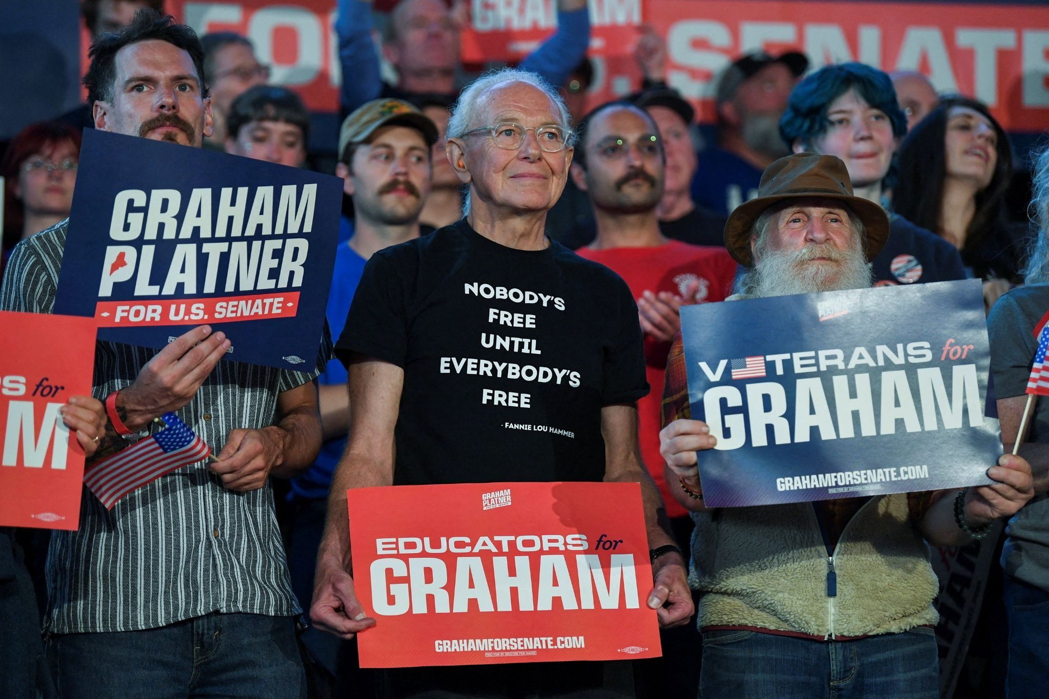 Maine supporters of Graham Platner