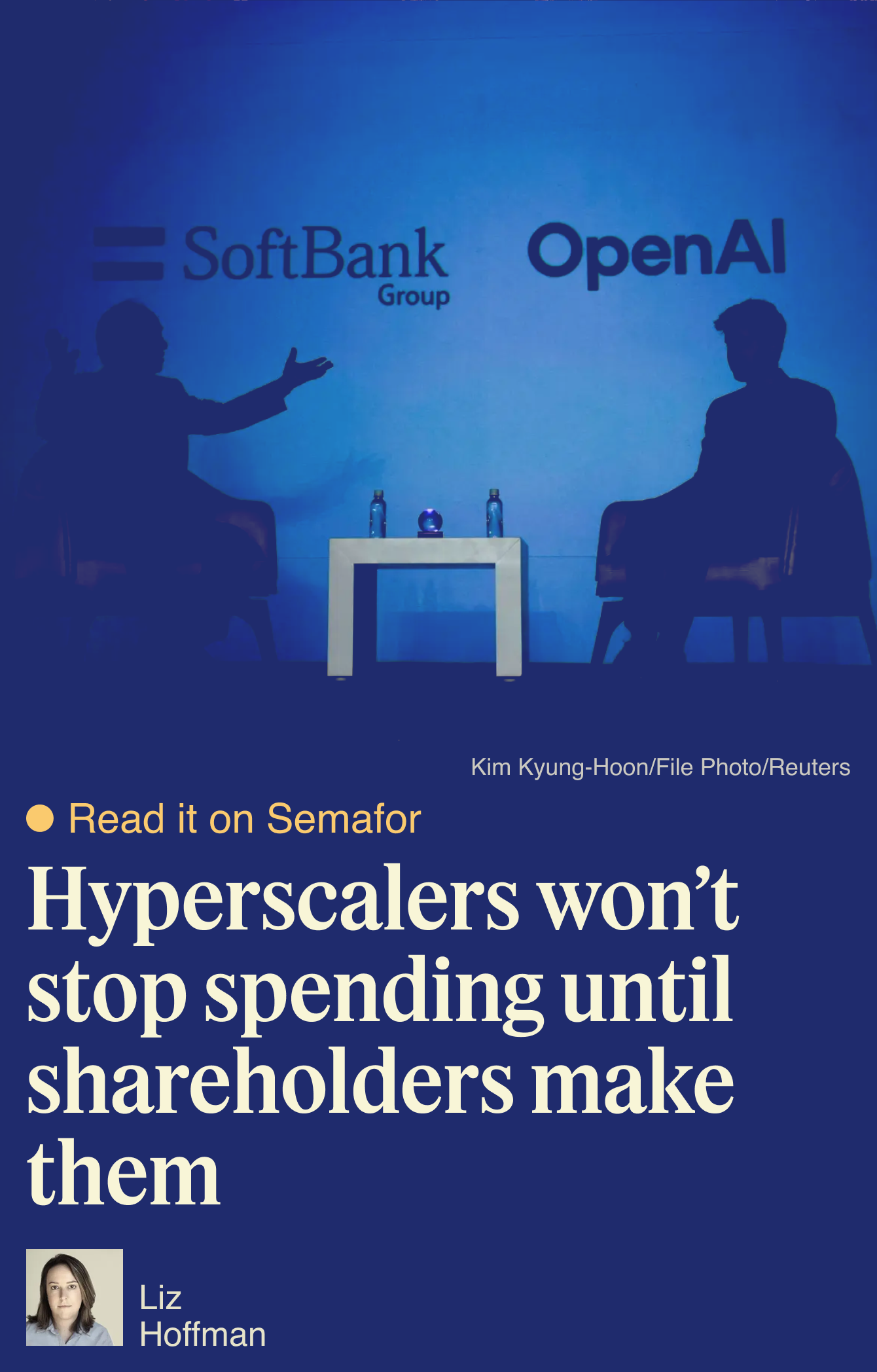 A graphic saying ‘Hyperscalers won’t stop spending until shareholders make them.’