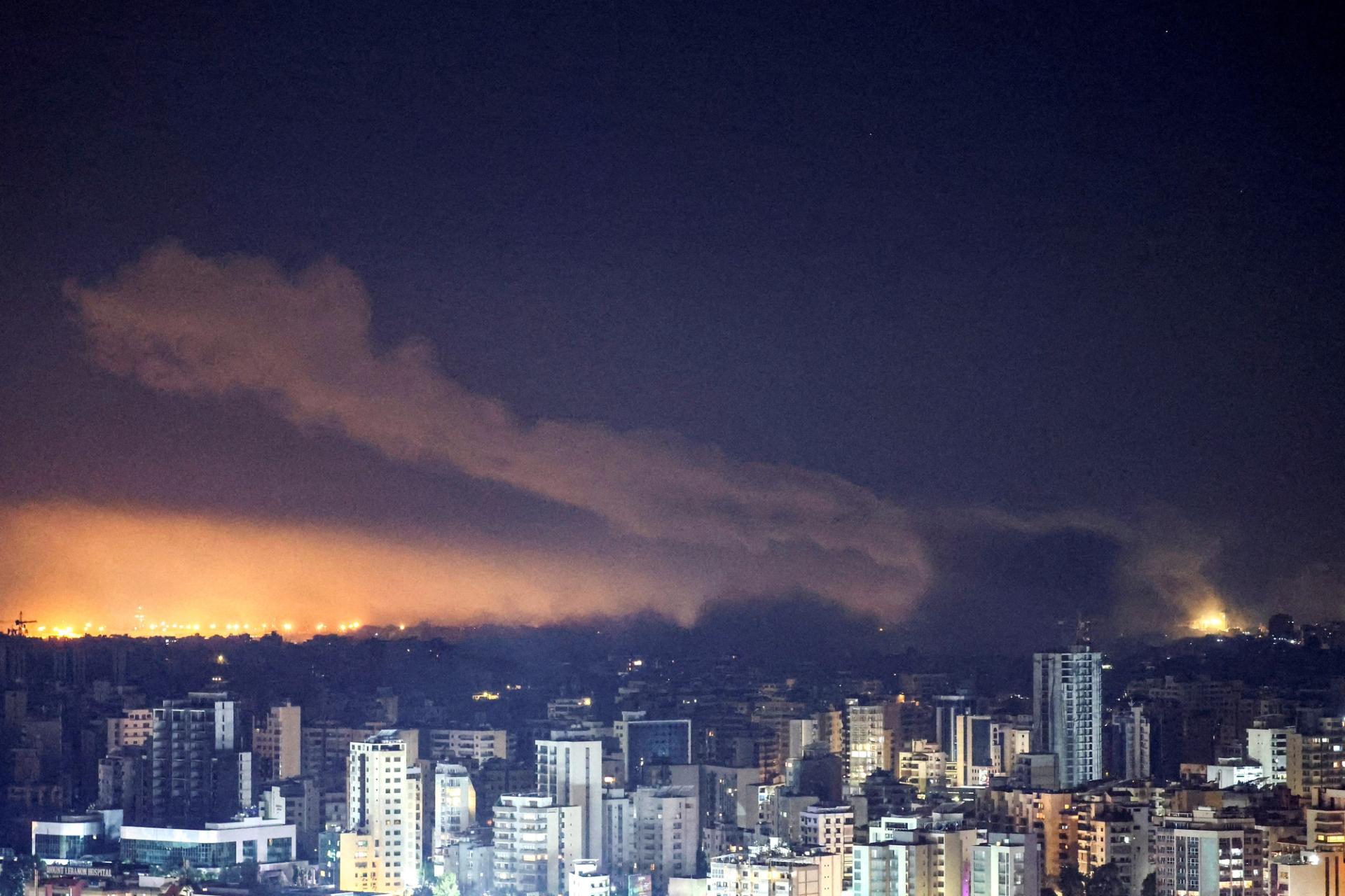 Smoke billows over Beirut southern suburbs