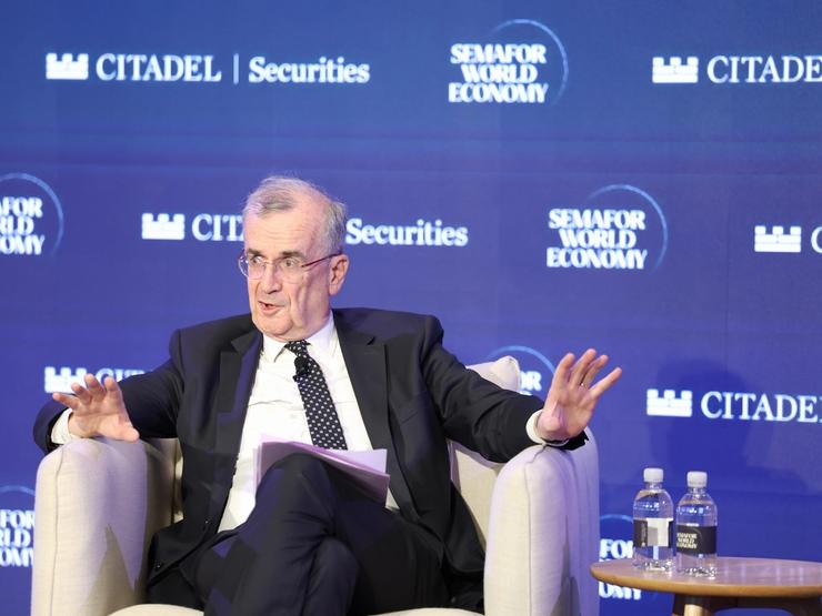 François Villeroy de Galhau (Governor - Bank of France) speaks on stage during Semafor World Economy 2026 on April 15, 2026 in Washington, DC.
