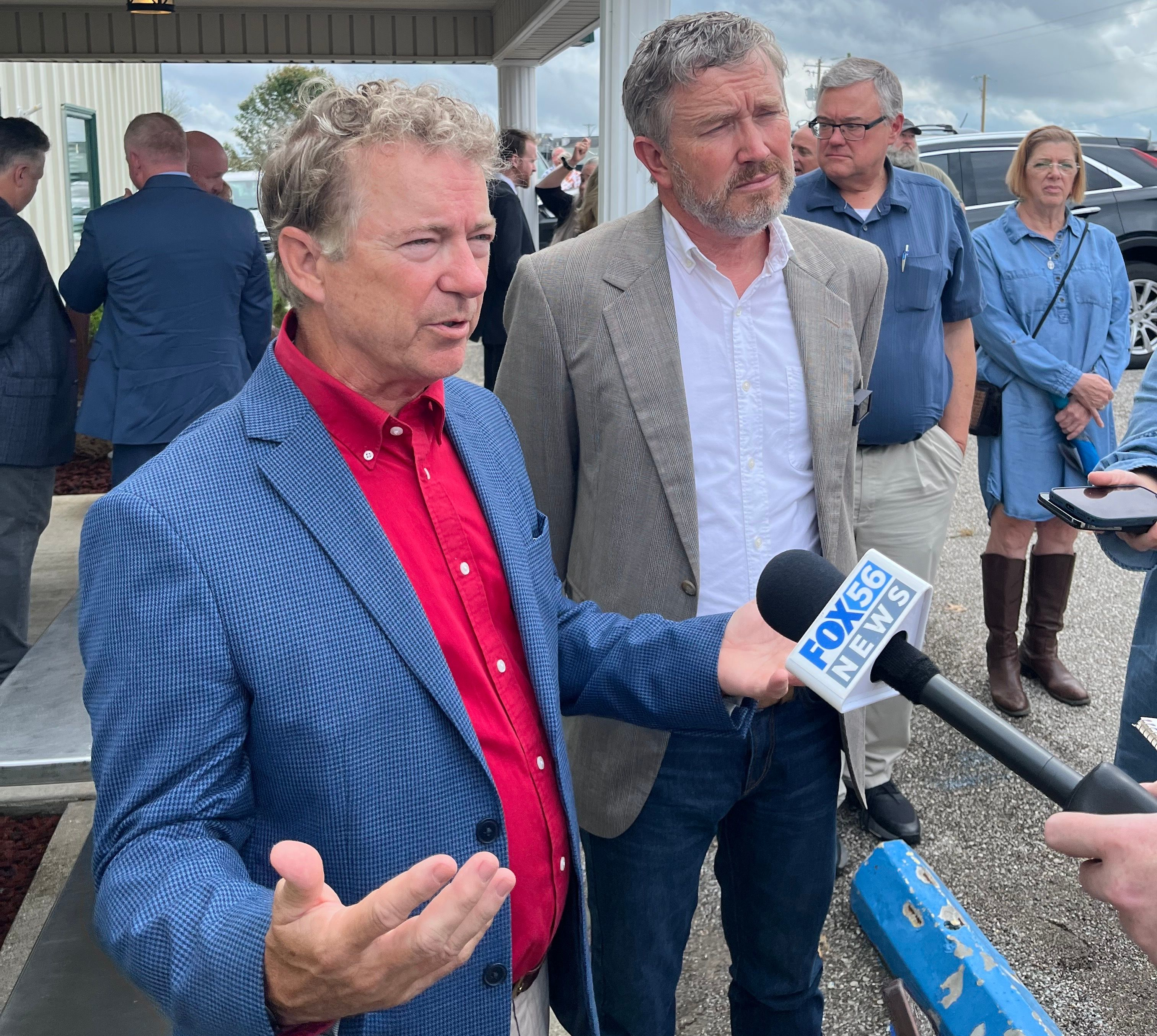 Sen. Rand Paul, R-Ky., at left; Rep. Thomas Massie, R-Ky., to his right.