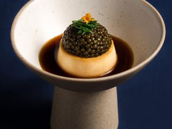 Crème caramel caviar at Orfali Bros Bistro.