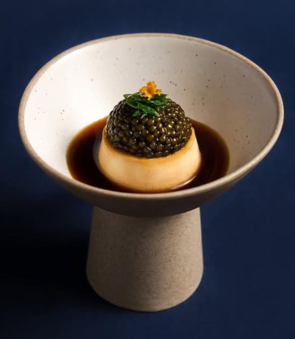 Crème caramel caviar at Orfali Bros Bistro.