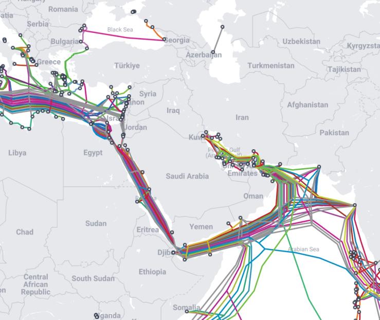 A map of undersea cables.