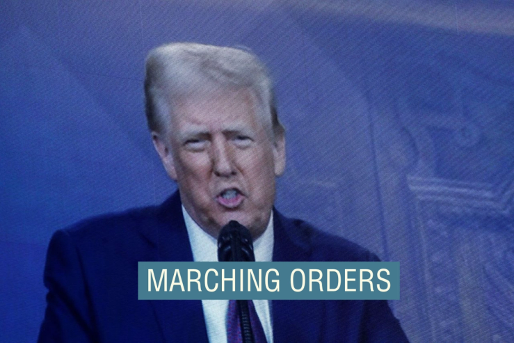 President Donald Trump makes a special address remotely during the 55th annual World Economic Forum