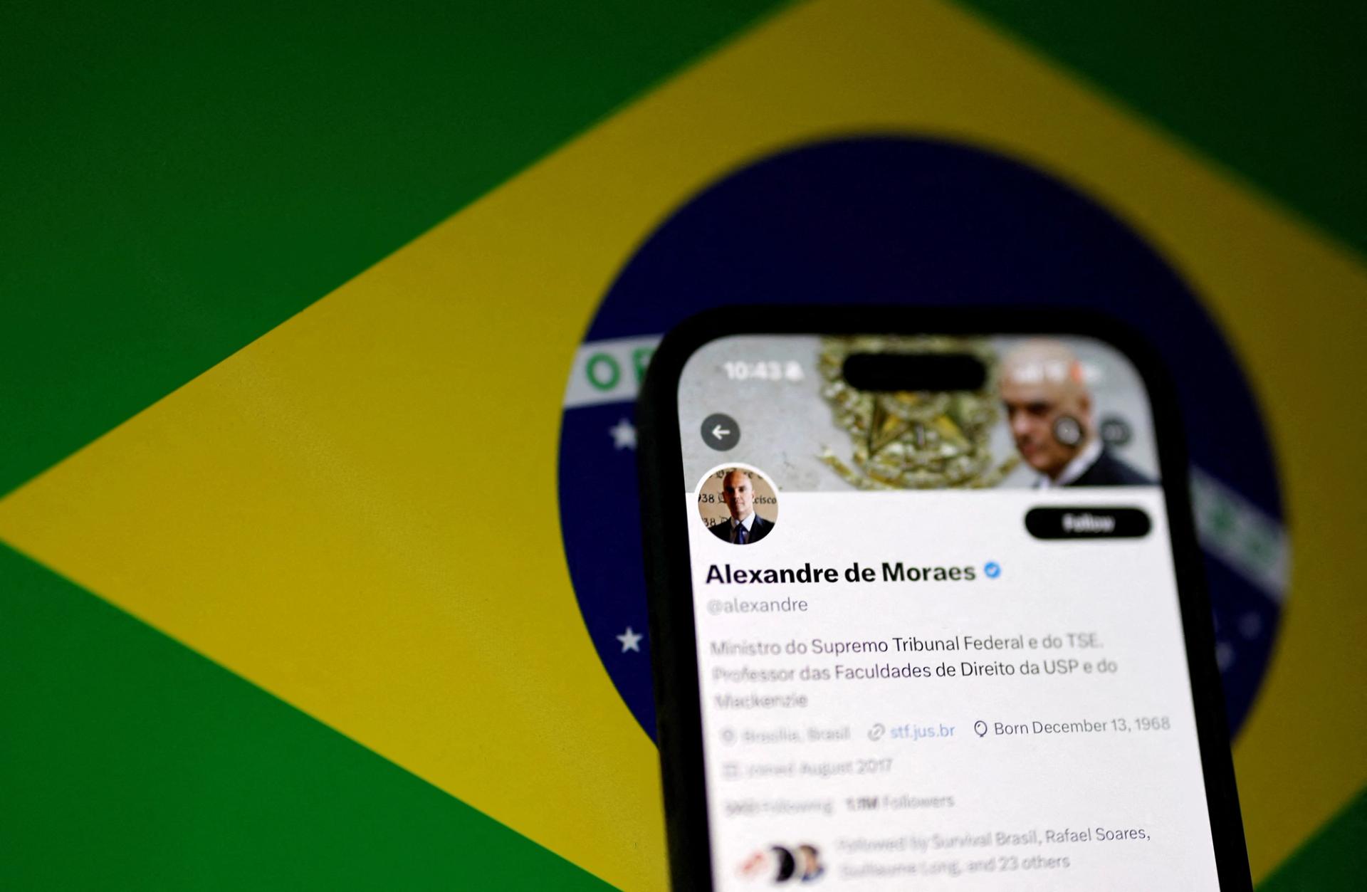 The X account of Brazil's Supreme Court Justice Alexandre de Moraes  