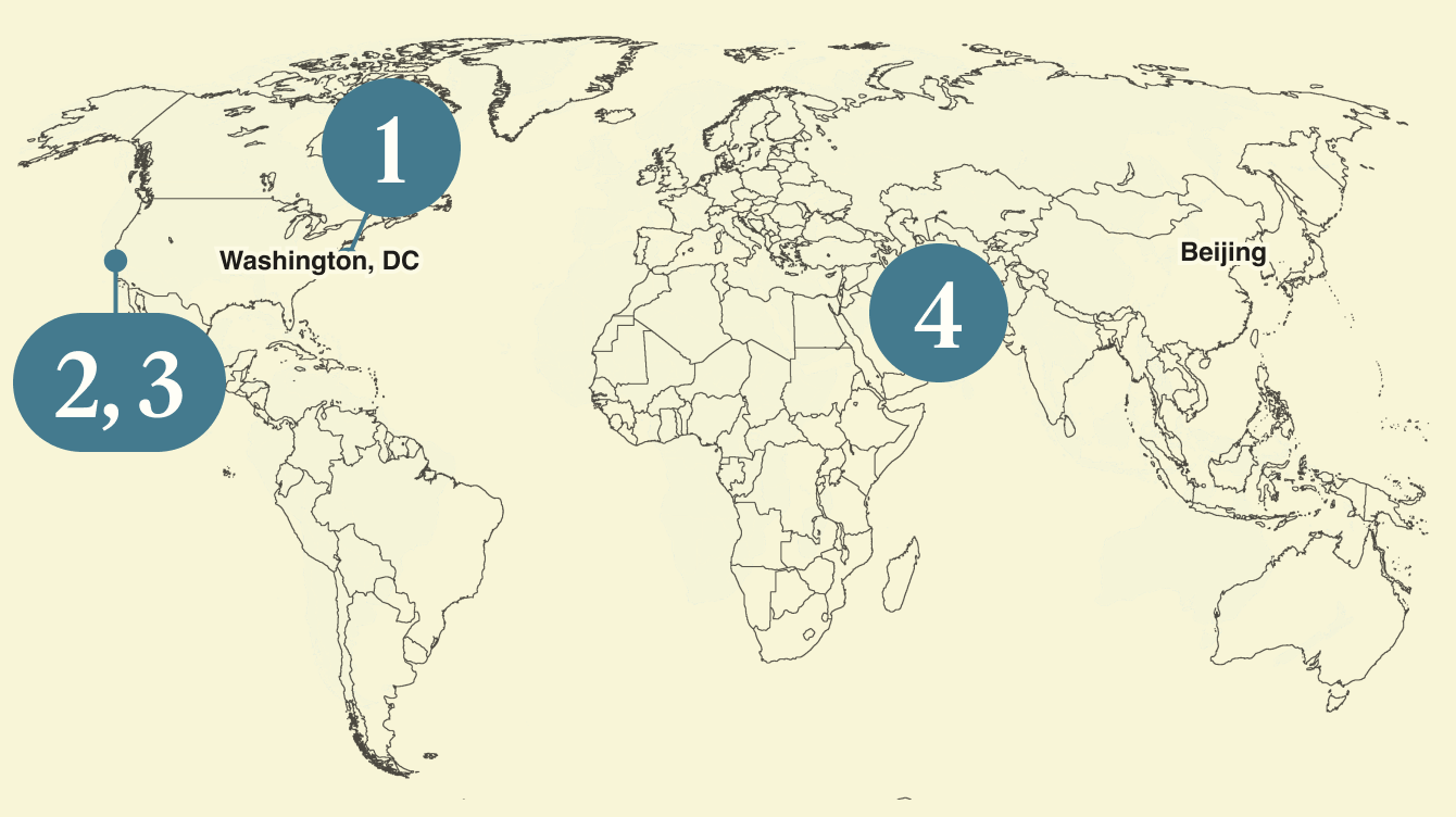 A map of the world.