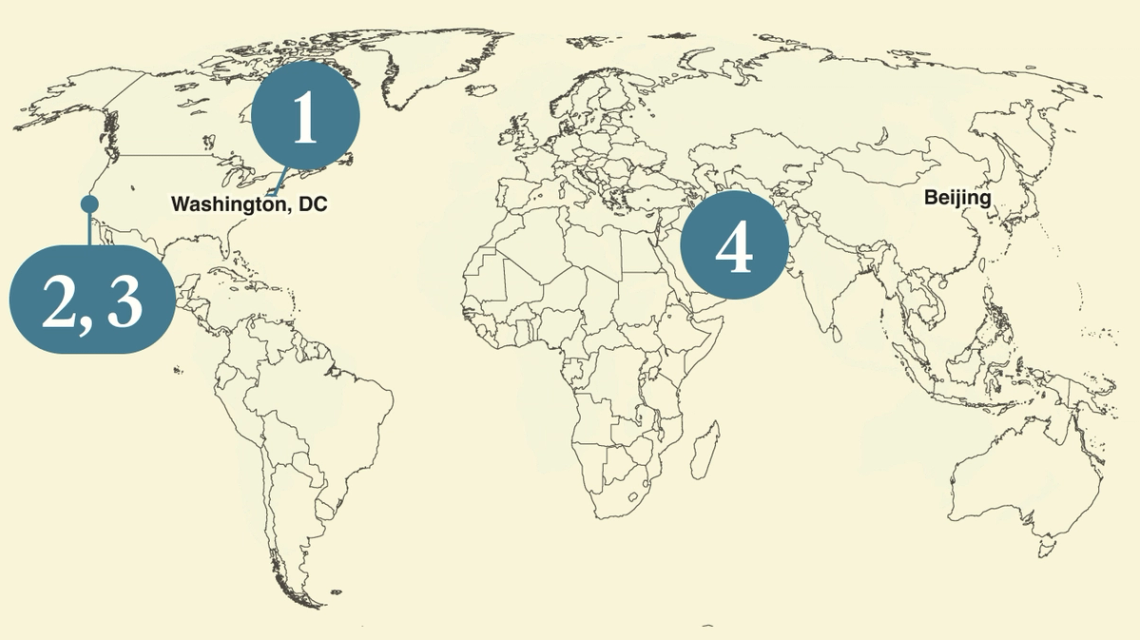 A map of the world.