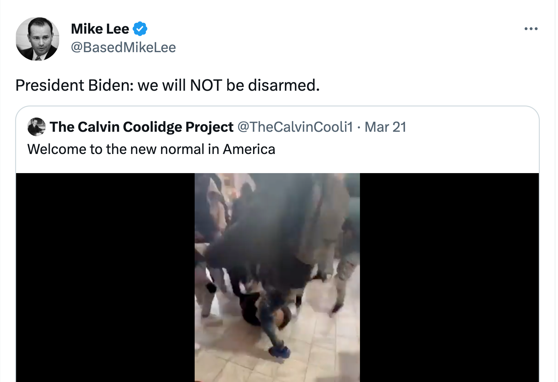 A screengrab of a tweet from Sen. Mike Lee, R-Utah. 