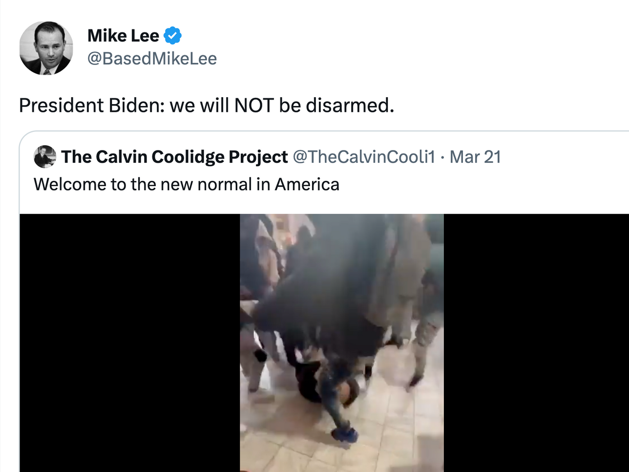 A screengrab of a tweet from Sen. Mike Lee, R-Utah. 