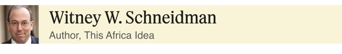 Witney W. Schneidman, author This Africa Idea.