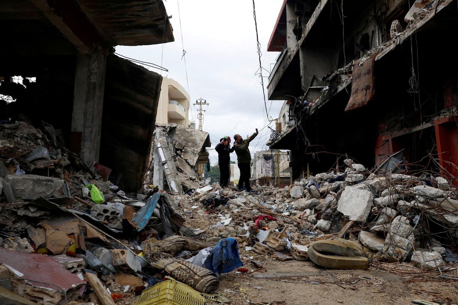 Ruined houses in Lebanon in the aftermath of conflict between Israel and Hezbollah.