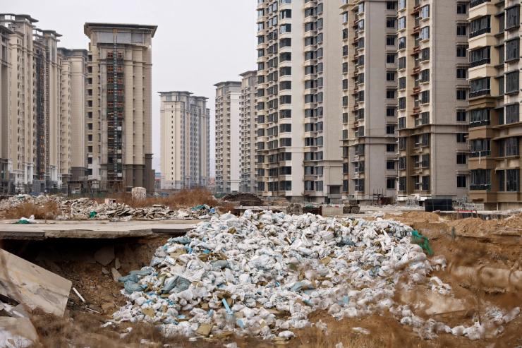 Unfinished residential construction site in China