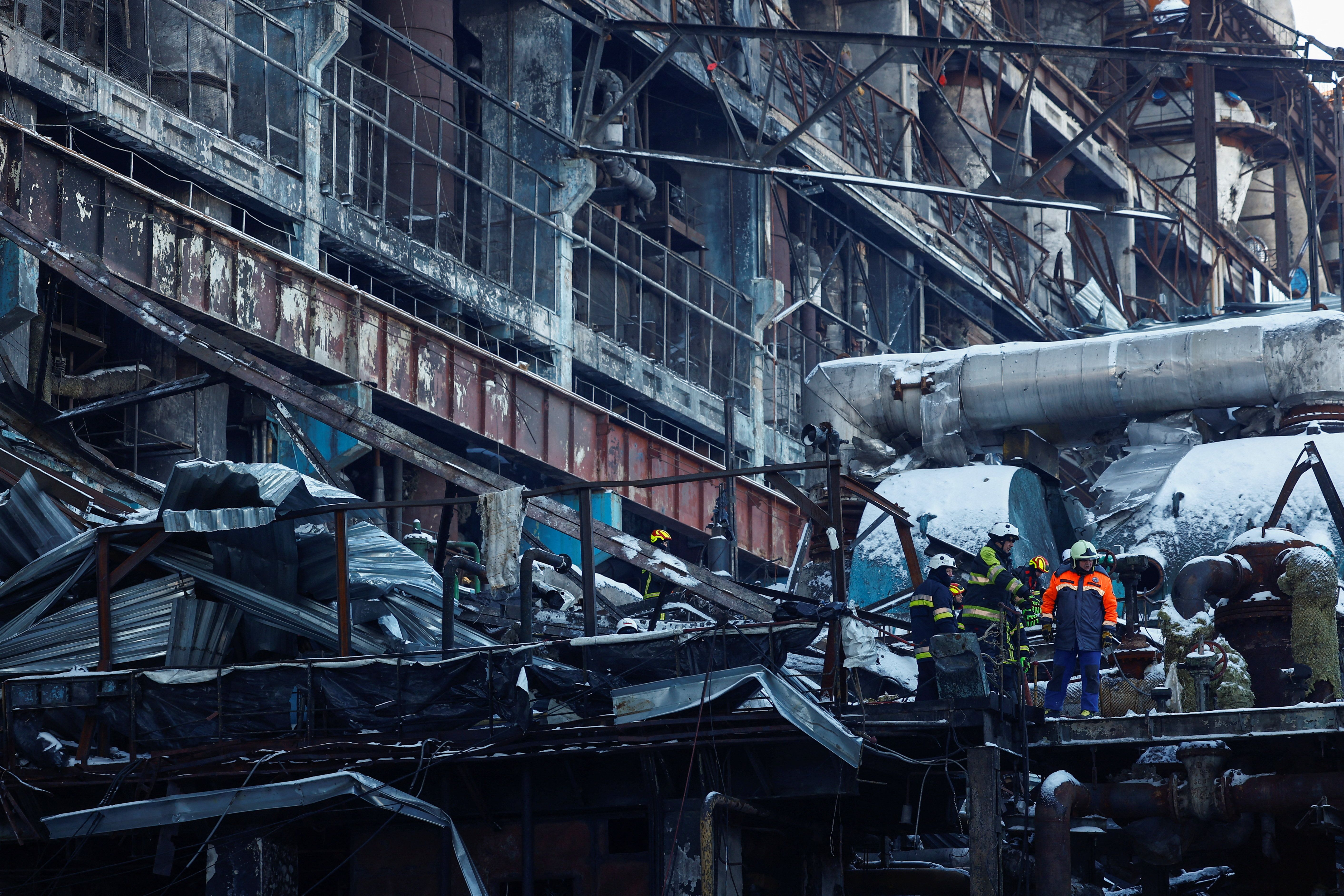 A destroyed power plant in Ukraine 