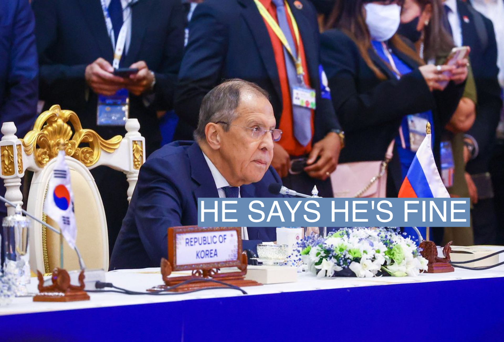 Russian Foreign Minister Sergei Lavrov attends the ASEAN summit held in Phnom Penh, Cambodia, November 13, 2022.