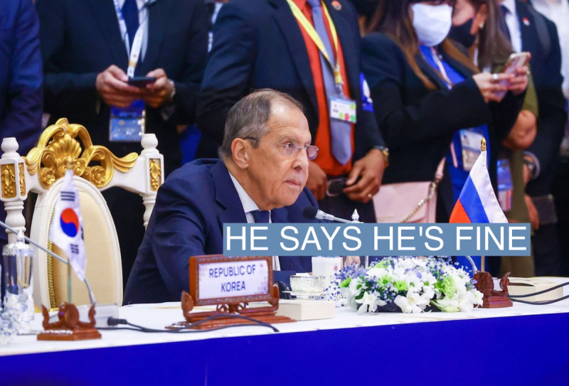 Russian Foreign Minister Sergei Lavrov attends the ASEAN summit held in Phnom Penh, Cambodia, November 13, 2022.