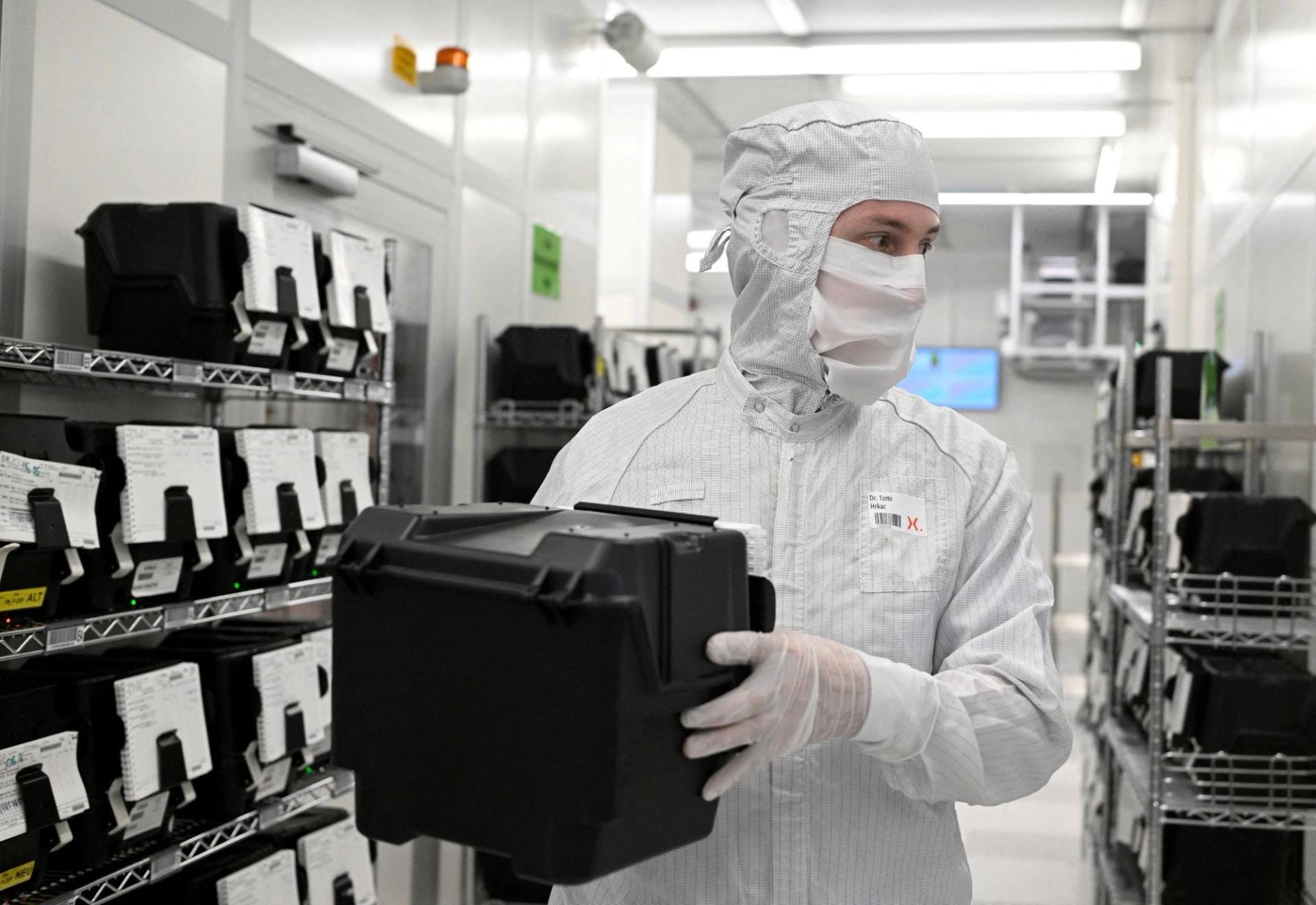 Employees involved in Nexperia production in Hamburg, Germany.