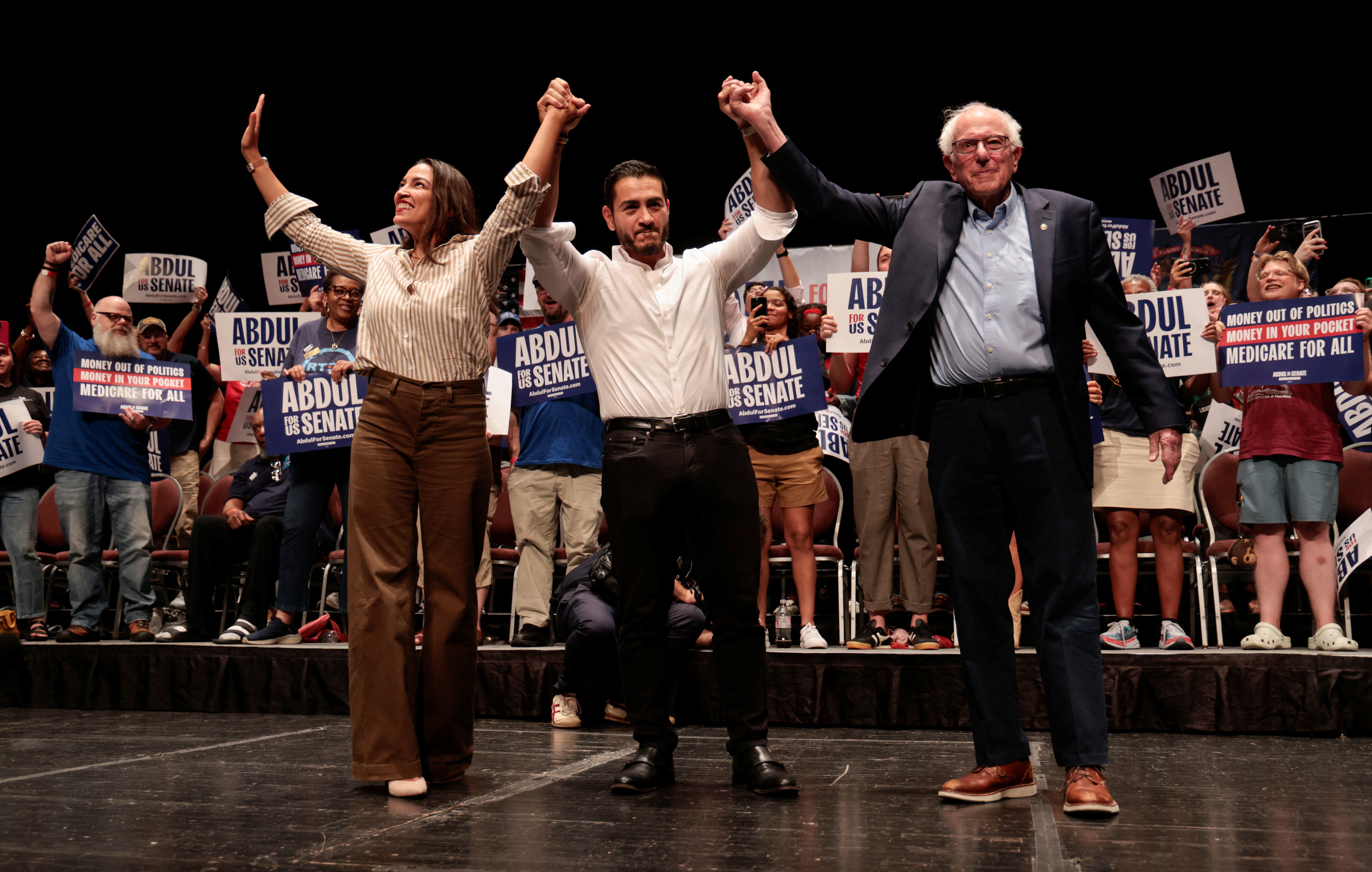 Bernie Sanders and Abdul El-Sayed 