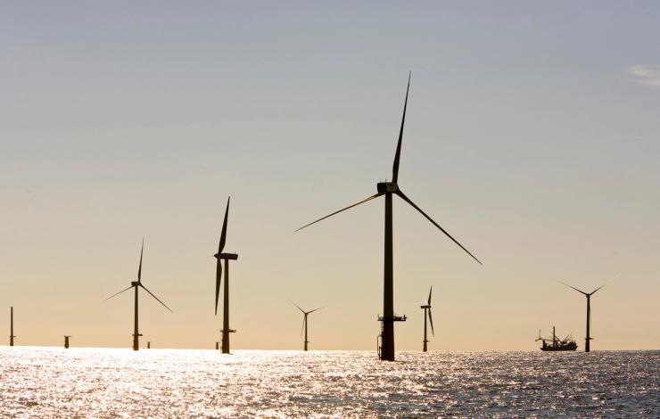 Wind turbines.