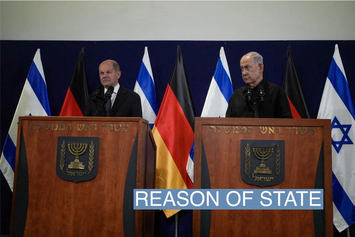 German Chancellor Olaf Scholz with Israeli Prime Minister Benjamin Netanyahu in Israel
