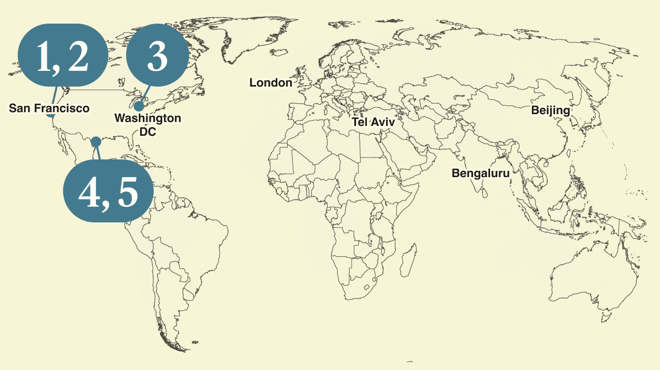 A map of the world.