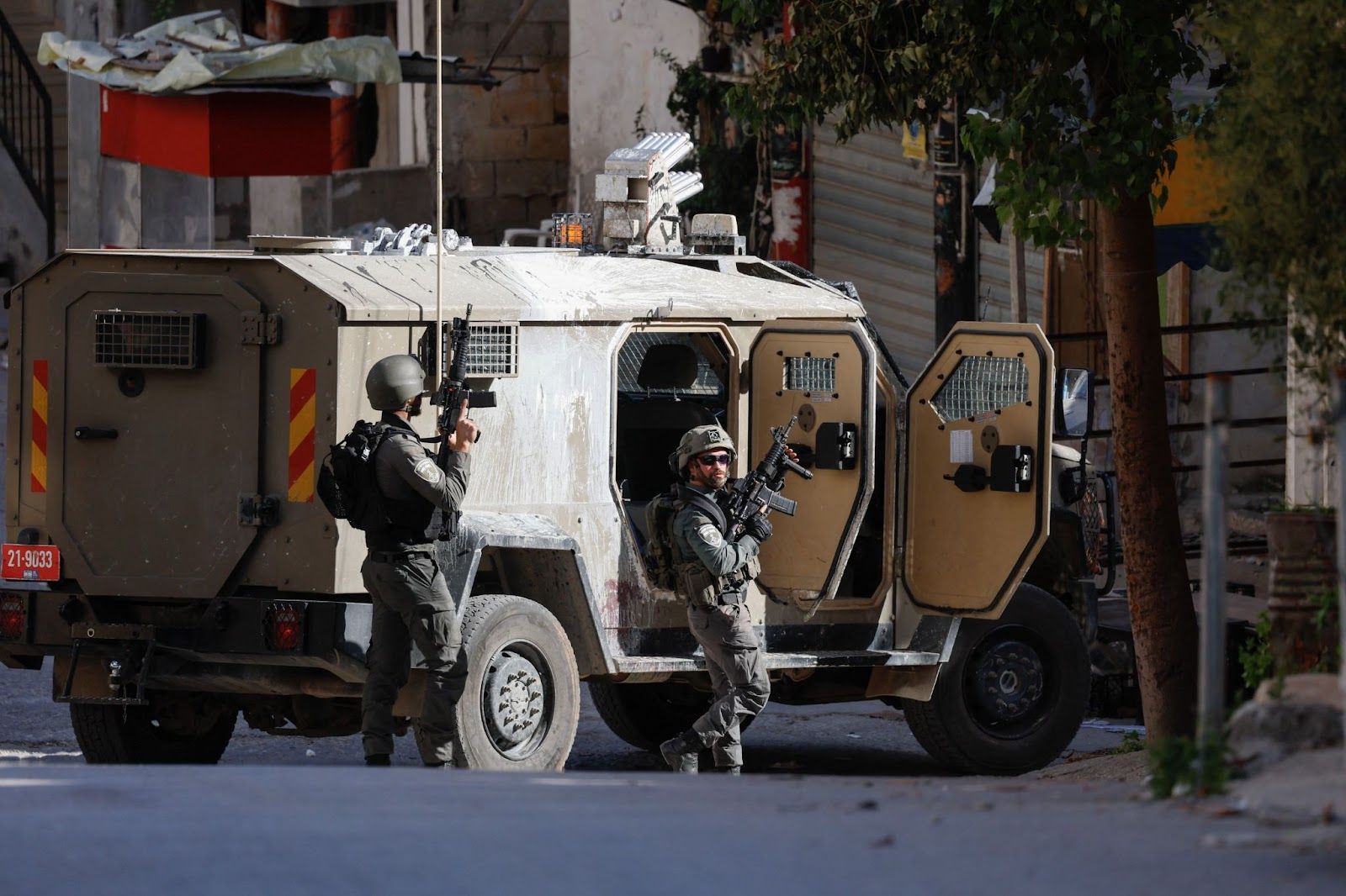 Israeli forces in the Israel-occupied West Bank