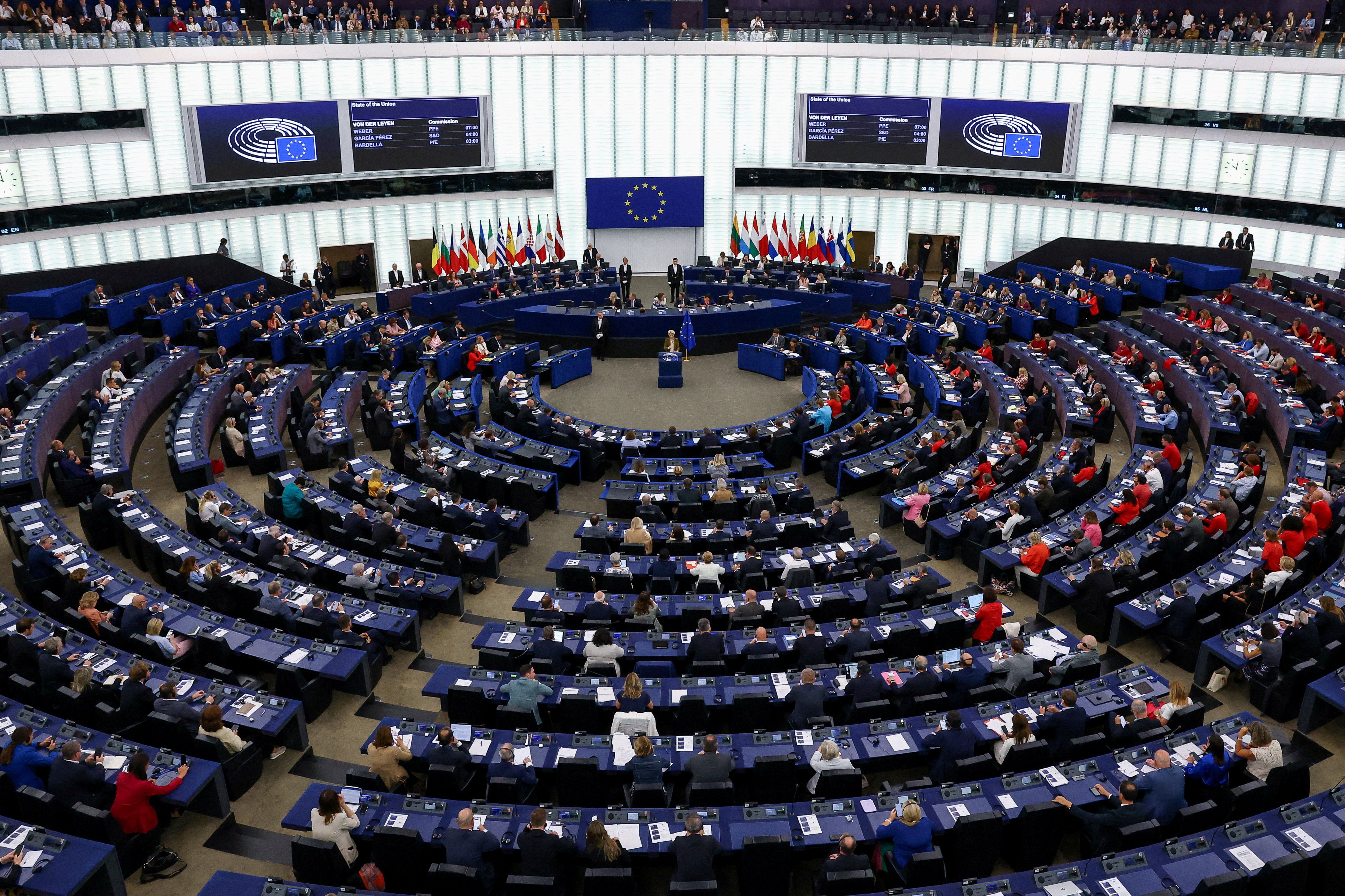 European Commission President Ursula von der Leyen delivers the State of the European Union address to the European Parliament