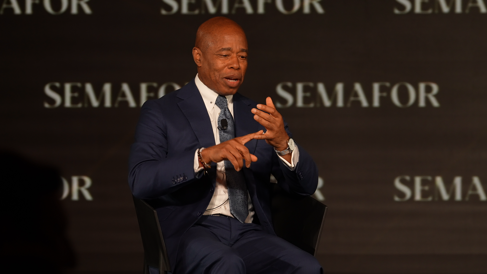 New York City Mayor Eric Adams with Semafor’s Ben Smith