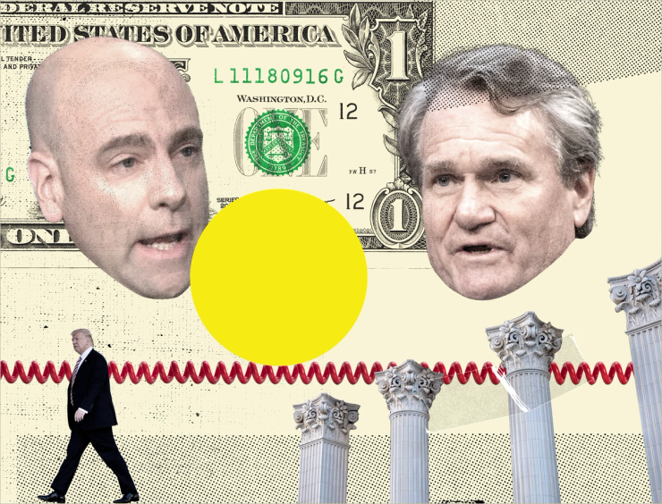 A graphic showing CoreCivic’s CEO and BofA’s CEO.