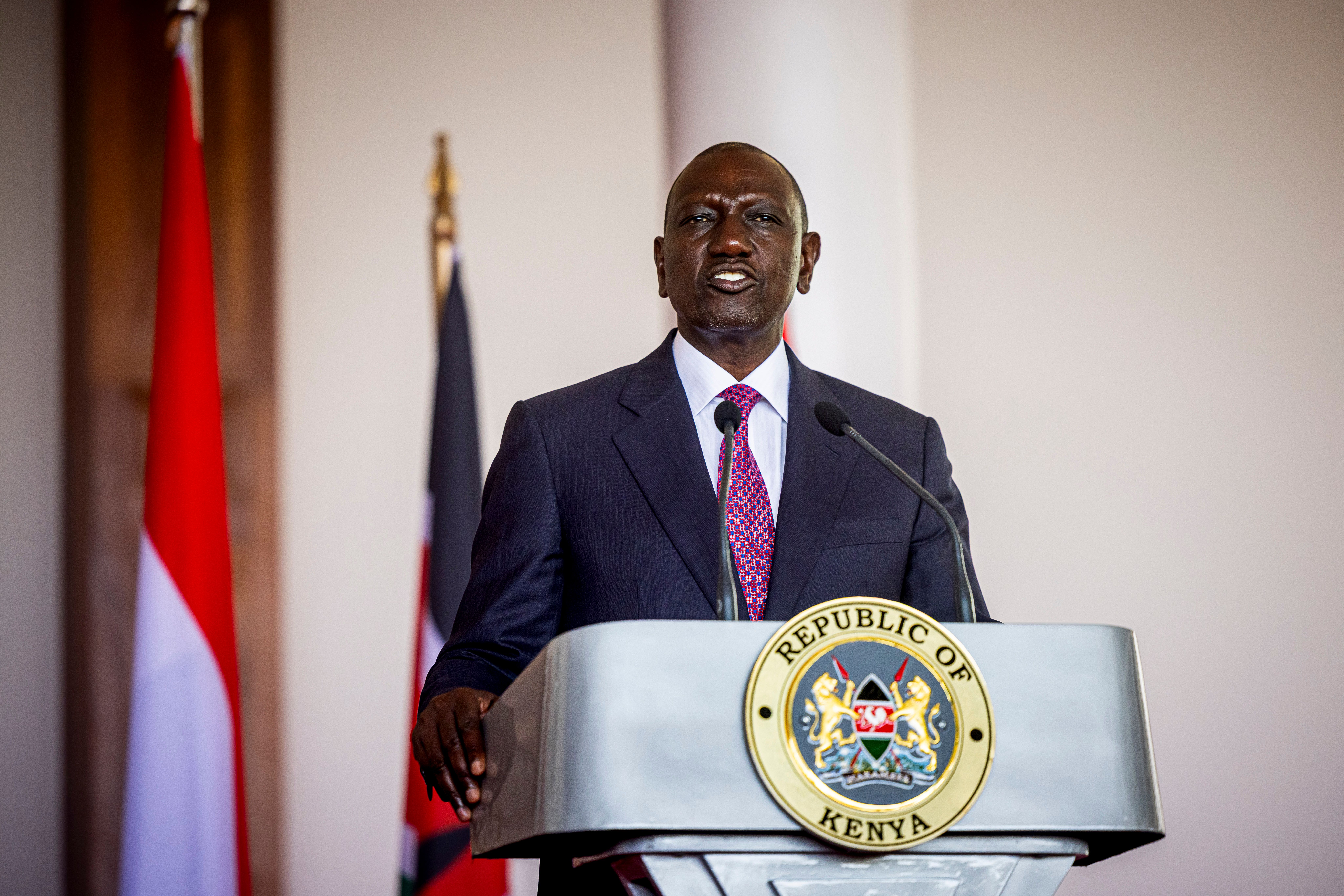 Kenya President William Ruto during a press statement at State House on Mar. 18, 2025 in Nairobi, Kenya. 